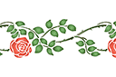 Bordure rose 205 - pochoirs avec jardin et roses sauvages