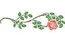 Branche de rose 205 - pochoirs avec jardin et roses sauvages
