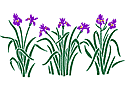 Iris 2 - pochoirs avec des éléments de jardin