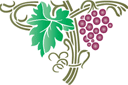 Bouquet et vigne - pochoirs avec fruits et baies