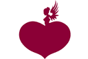 Coeur silhouette 7 - pochoirs avec silhouettes et contours