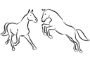 Deux chevaux 3a - pochoirs avec des animaux