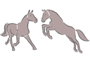 Deux chevaux 3c - pochoirs avec des animaux