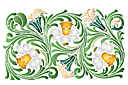Motif de jonquilles dans les feuilles - pochoirs pour bordures avec plantes