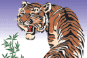 Tigre japonais - pochoirs de style oriental
