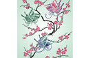 Sakura et papillons - pochoirs de style oriental
