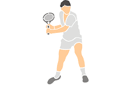 Joueur de tennis - pochoirs avec différents motifs