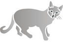 Chat gris 2 - pochoirs avec des animaux