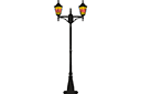 Grande lanterne 015 - pochoirs avec des points de repère et des bâtiments