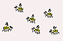 Les abeilles - pochoirs avec des insectes et des bugs
