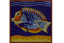 Poisson nageur (mosaïque) - pochoirs avec motifs carrés
