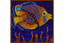 Poisson perroquet (mosaïque) - pochoirs avec motifs carrés