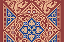 La tuile de Pugin - pochoirs avec motifs carrés