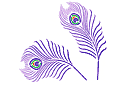 Des plumes de paon - pochoirs avec différents motifs