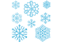 Huit flocons de neige IV - pochoirs avec neige et givre