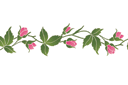Bordure rose - pochoirs pour bordures avec plantes