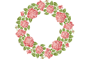 Cercle rose 13 - pochoirs avec jardin et roses sauvages