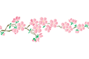 Bordure pour coin de fleurs de cerisier - pochoirs de style oriental