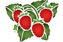 Arbuste aux fraises - pochoirs avec des éléments de jardin