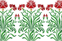 Bordure d'œillet 2 - pochoirs avec jardin et fleurs sauvages