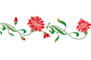 Bordure d'œillet 4 - pochoirs avec jardin et fleurs sauvages