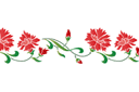 Bordure d'œillet 3 - pochoirs avec jardin et fleurs sauvages
