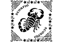 Scorpion dans un cadre - pochoirs avec horoscopes et signes du zodiaque