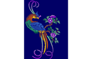 Oiseau de paradis - pochoirs avec motifs de dentelle