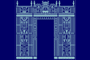Grand portail - pochoirs avec motifs de dentelle