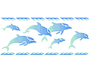 Bordure de dauphin - pochoirs avec vie marine