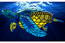 Grosse tortue de mer - pochoirs avec des animaux