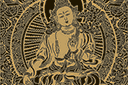 Grand Bouddha sur un lotus - pochoirs avec motifs indiens