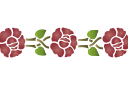 Roses sur deux tiges - pochoirs pour bordures avec plantes