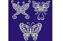 Tatouage papillon 01 - pochoirs avec différents motifs