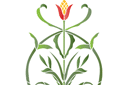Fleur stylisée 1 - pochoirs avec jardin et fleurs sauvages