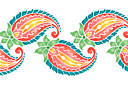 Bordure paisley arc-en-ciel - pochoirs avec motifs indiens