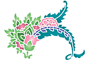 Cachemire fleuri A - pochoirs avec motifs indiens