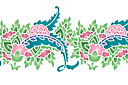 Bordure florale cachemire B - pochoirs avec motifs indiens