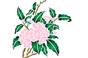 Branche de pommier en fleurs - pochoirs avec jardin et fleurs sauvages