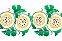 Bordure de chrysanthème jaune - pochoirs avec jardin et fleurs sauvages
