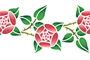 Branches de roses primitives B - pochoirs avec jardin et roses sauvages