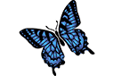 Grand porte-queue - pochoirs avec papillons et libellules