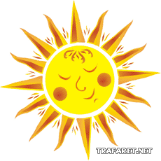 Soleil - pochoir pour la décoration