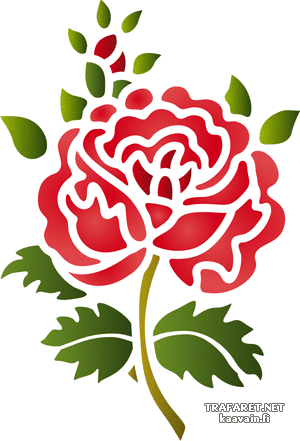 Rose folklorique 11a - pochoir pour la décoration