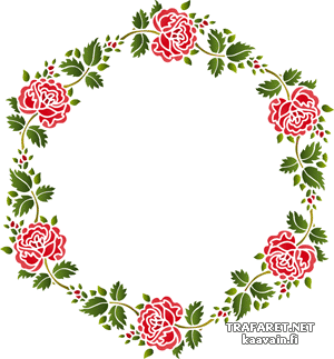 Rose folklorique 11c - pochoir pour la décoration