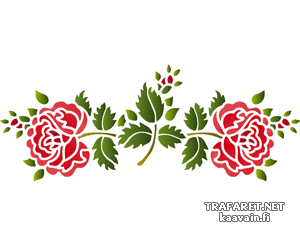 Deux roses folkloriques - pochoir pour la décoration