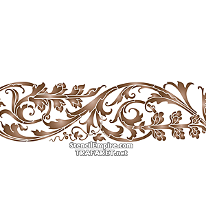 Bordure fantaisie de feuilles et de fruits - pochoir pour la décoration