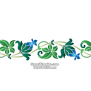 Bordure de bourgeon stylisée - pochoir pour la décoration