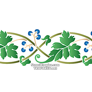 Une bordure de brindilles et de baies bleues. - pochoir pour la décoration