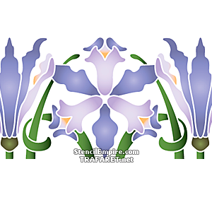 Iris violets - pochoir pour la décoration